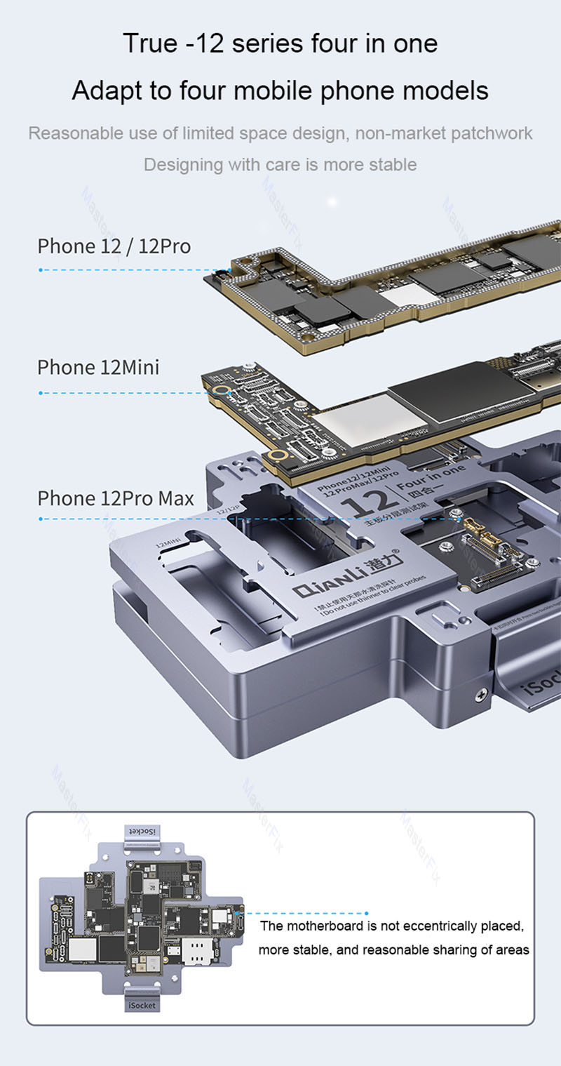 Qianli iSocket 12 Series 4 in 1 Motherboard Layered Test Stand for iPhone 12/12Pro/12Pro Max/12 Mini Logic Board Test Fixture