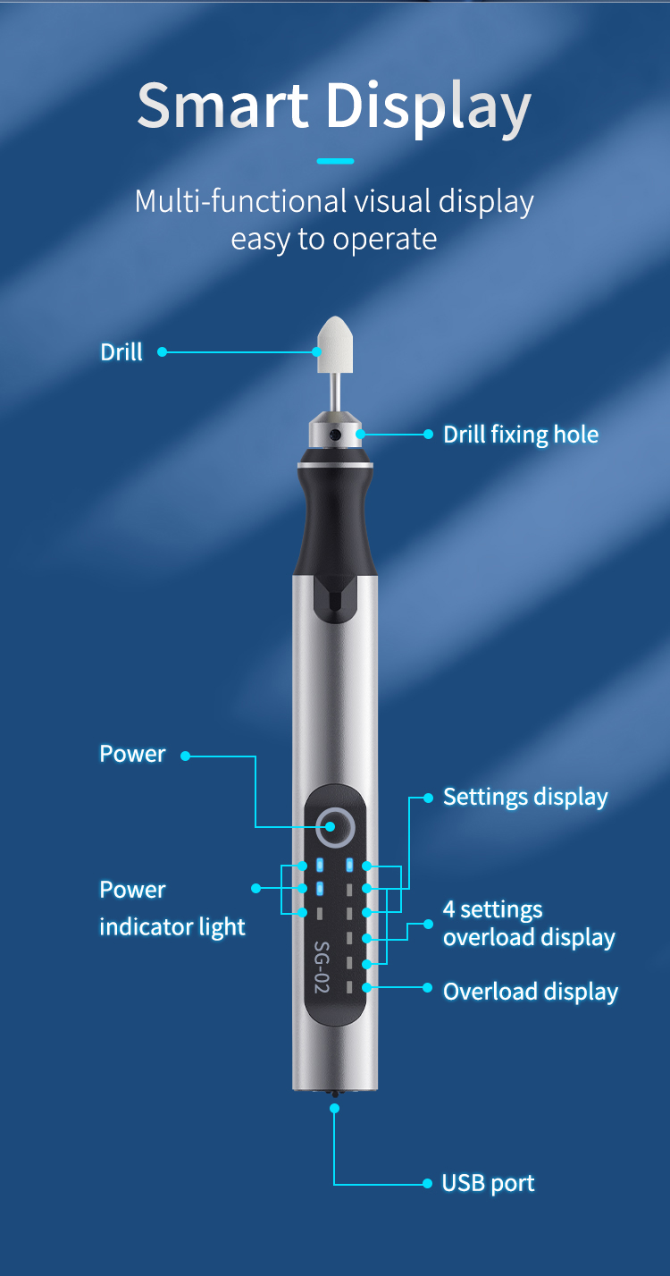 Qianli SG-02 Smart Electric Polishing Pen Wireless Grinding Drilling Carving Disassembly Face Lattice for Cell-phone Repair Tool