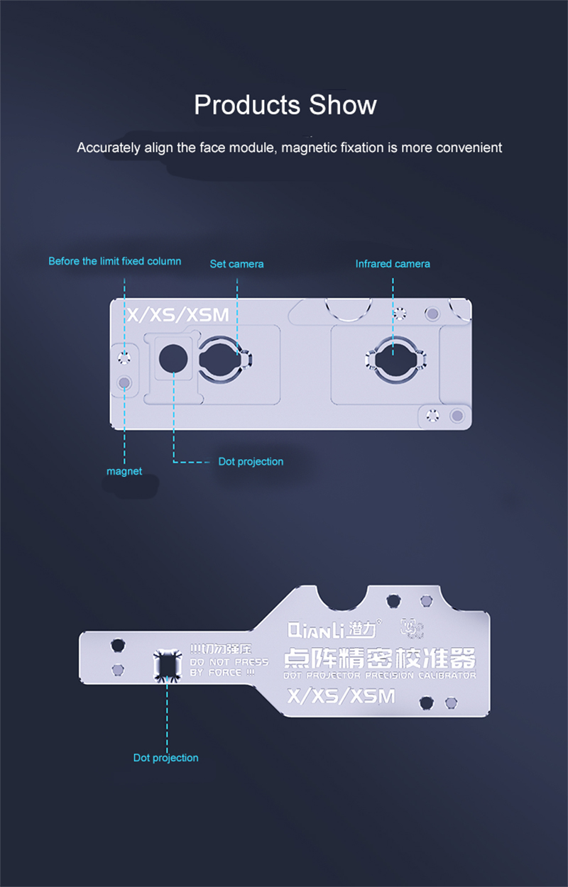 Qianli Dot Projector Precision Calibrator Aluminium Alloy Face Lattice for 11pro X XS MAX XR Face ID Dot Matrix Position Fixture