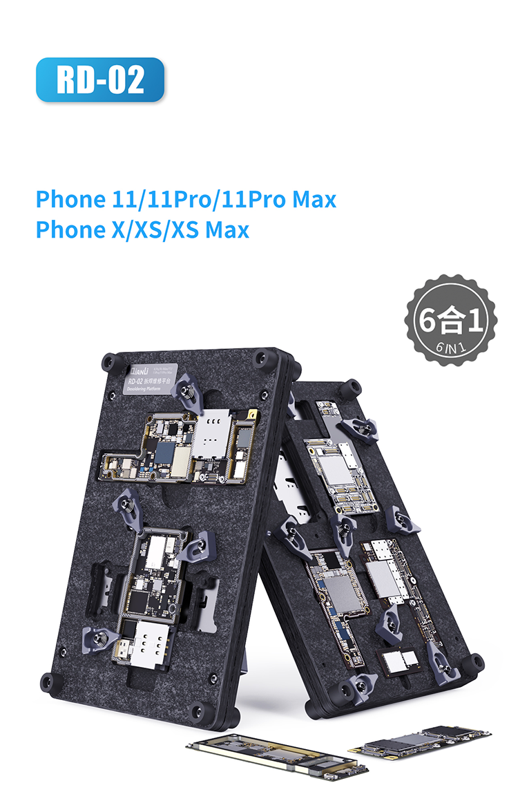 Qianli RD-02 Motherboard Desoldering Platform for iPhone X XS MAX 11 11PRO 11PRO MAX 6in1 Logic Board IC Chip BGA Repair Fixture