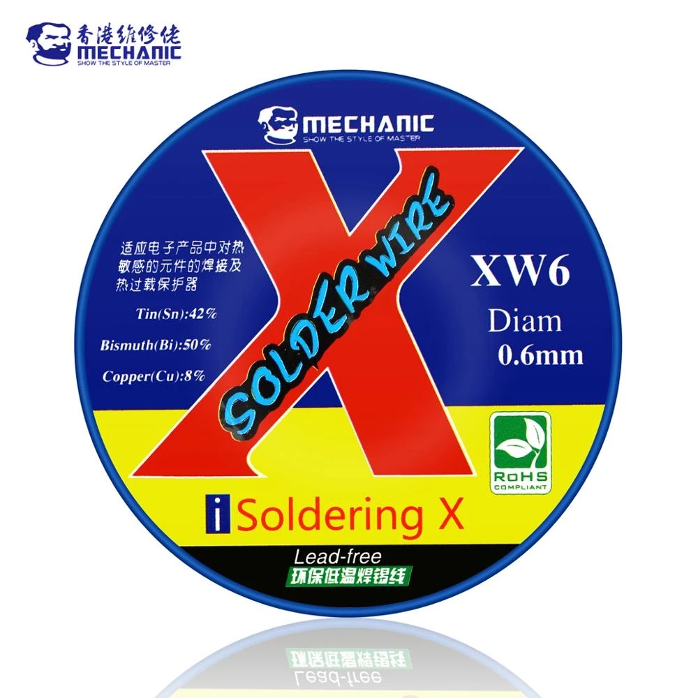 MECHANIC Rosin Core Solder Wire 50g Sn 42%/Bi 50%/Cu 8% 0.5/0.6mm 138℃ Low Melting Point Welding Tin Wire BGA Soldering Tools