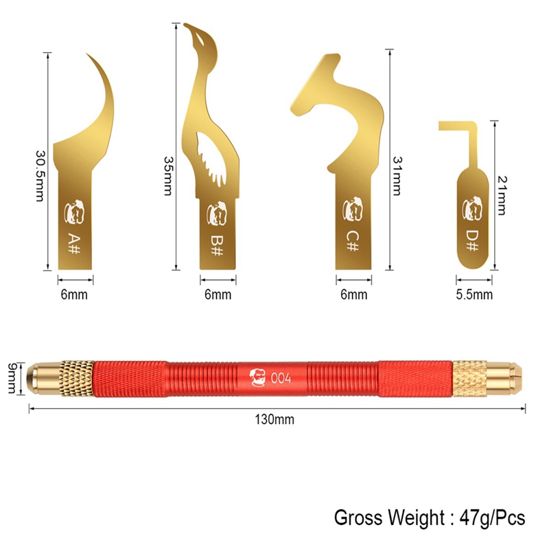 MECHANIC Non-Slip Metal Scalpel Knife Kit Cutter Engraving Craft Carving Knives+4pcs Blades Phone PCB Stencil Repair Hand Tools