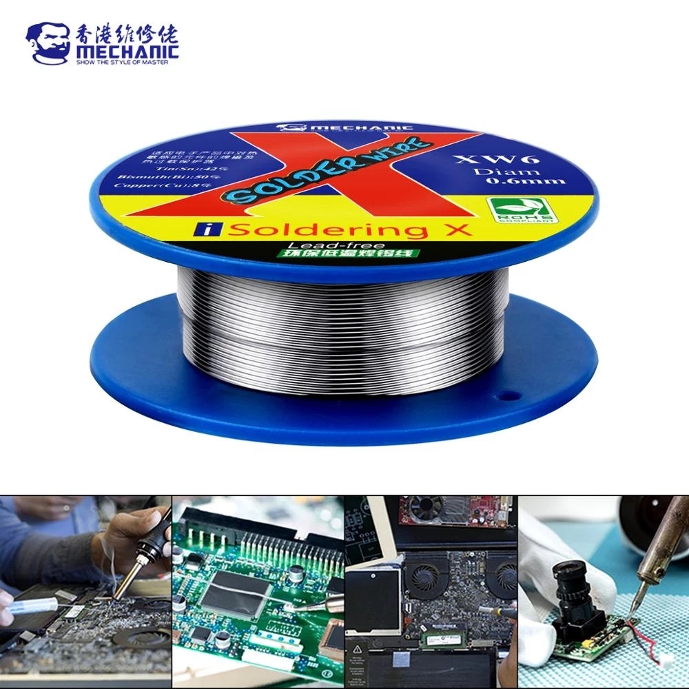 MECHANIC Rosin Core Solder Wire 50g Sn 42%/Bi 50%/Cu 8% 0.5/0.6mm 138℃ Low Melting Point Welding Tin Wire BGA Soldering Tools