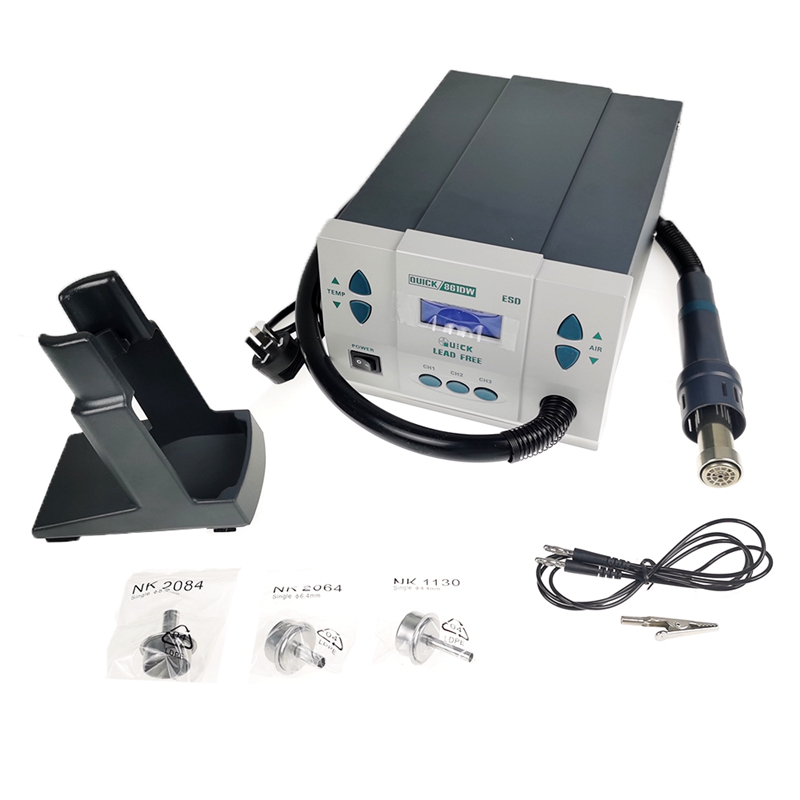 Quick 861DW Digital Lead-Free Hot Air Disassembly Station with 3Pcs Hot Air Gun Nozzle