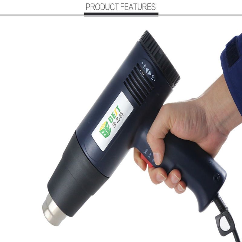 BST-8016-3A 1600W Handheld Adjustable Constant Temperature Heat Guns Hot Air Blower Anti-Slip Handle Softening Welding Material