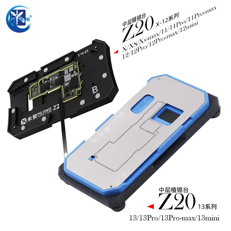MiJing Z20 4in1 Middle Layer Motherboard with Stencil Fixture Reballing Soldering Platform for IPhone 13 13pro 13 Pro Max 13mini