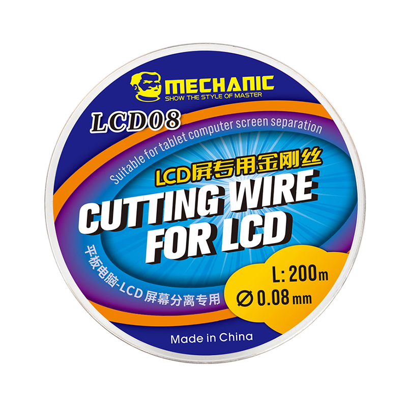Cutting Wire MECHANIC LCD08 0.08MM for Computer LCD Dedicated for Separation Anti-rust High Toughness Tensile Diamond Silk