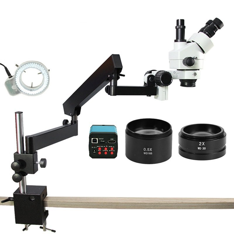 Trinocular Stereo Microscope 3.5X-90X Microscope With 20MP HDMI Camera for Phone Repair EU Adapter