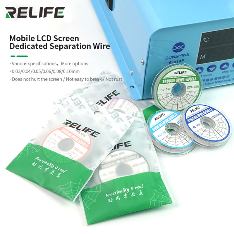 RELIFE RL-059 Special High Hardness Alloy Gold Molybdenum Wire Cutting Line LCD Display Screen Separator Repair