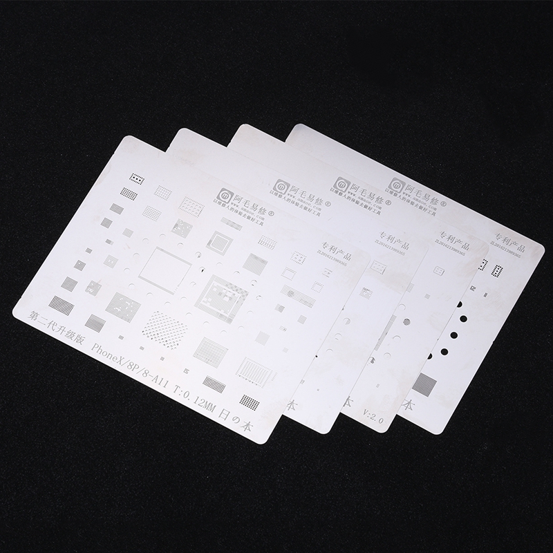 Amao BGA Reballing Stencil for iPhone XR/XS/XS MAX/X/8/8P/7/7P/6S/6/5S Motherboard CPU IC Chip Planting Tin Template Reballing Plate