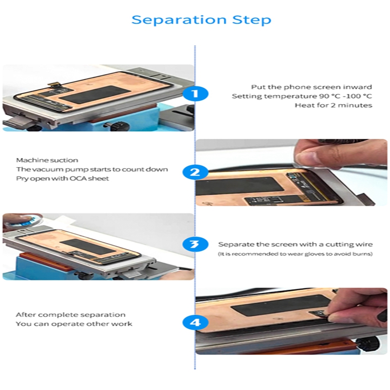SUNSHINE 6.5 Inches LCD Edge Screen Separator 360 Degree Rotating Platform for Samsung Huawei Curved Glue Removing Repair