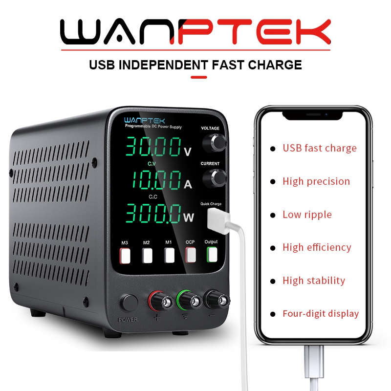 WANPTEK APS3010H 30V 10A Adjustable DC Power Supply 4 Digits LED Display Switching Regulated Power Supply
