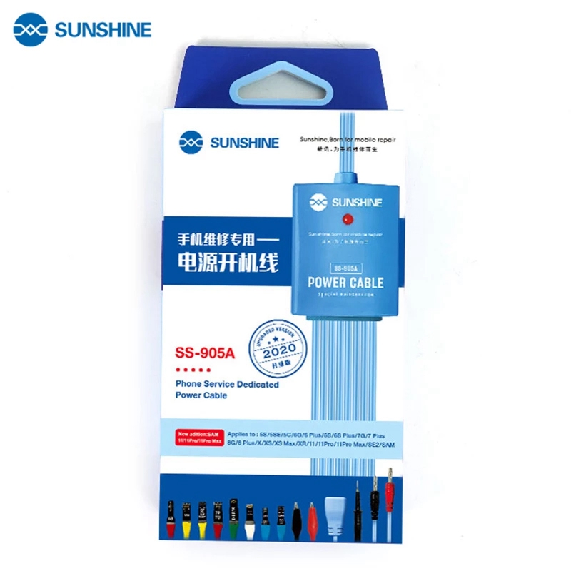 SUNSHINE SS-905A Power Supply Test Cable For iPhone 11 12 PRO MAX XS 8P 8 6S Plus 5S /SAM Series DC Power Control Wire Test Line