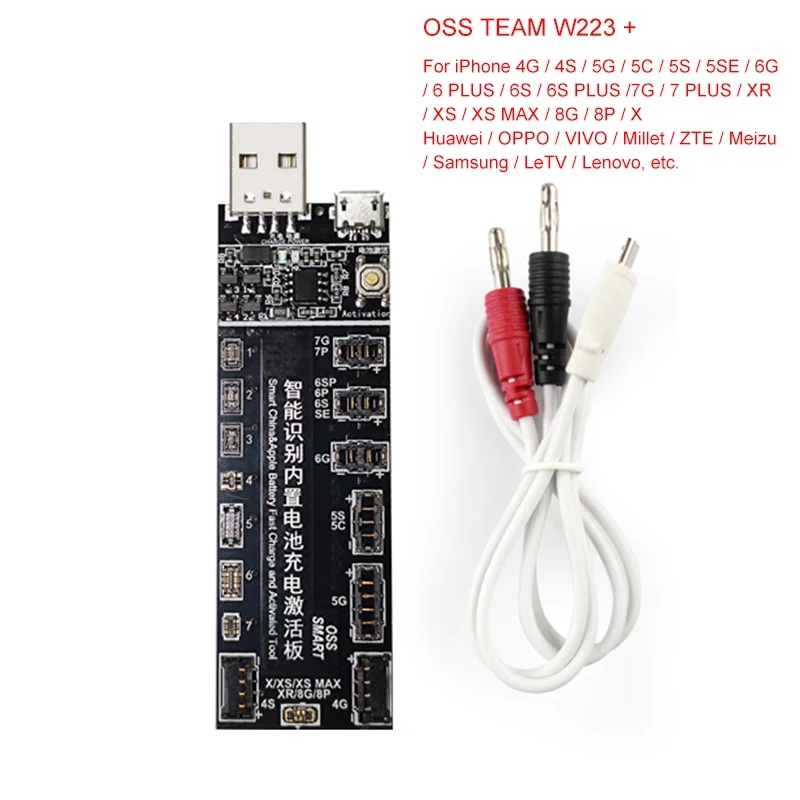 OSS TEAM W209 PRO Smart Built-in Battery Activation Board For iPhone 4 -12PRO MAX/Android Charging Activation Circuit Board Test