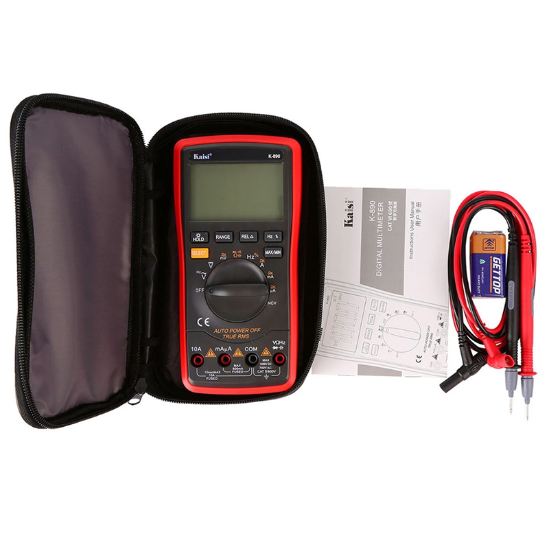 Kaisi K-890/K-9033 Household Automatic Range High-Precision Digital Multimeter Temperature Test With Anti-Burn Protection