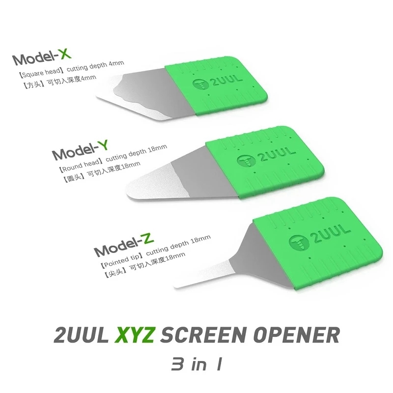 3pc 2UUL DA91 XYZ Screen Open Tool for Mobile Phone Screen Disassembler 0.1mm Stainless Steel Card Removal Repair Blade Pry Piece