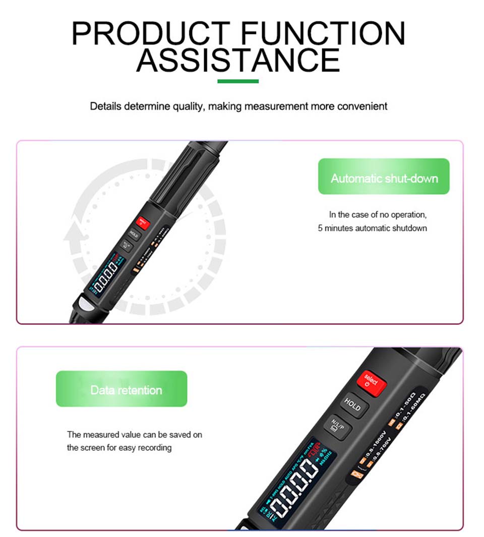 RELIFE DT-01 Smart Pen Type Multi-Function Mini Multimeter Non-Contact Tester Phase Sequence Meter For Mobile Phone Repair Tools