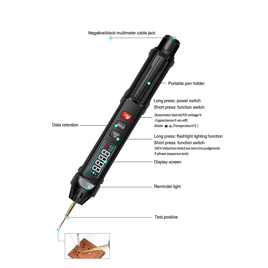 RELIFE DT-01 Smart Pen Type Multi-Function Mini Multimeter Non-Contact Tester Phase Sequence Meter For Mobile Phone Repair Tools