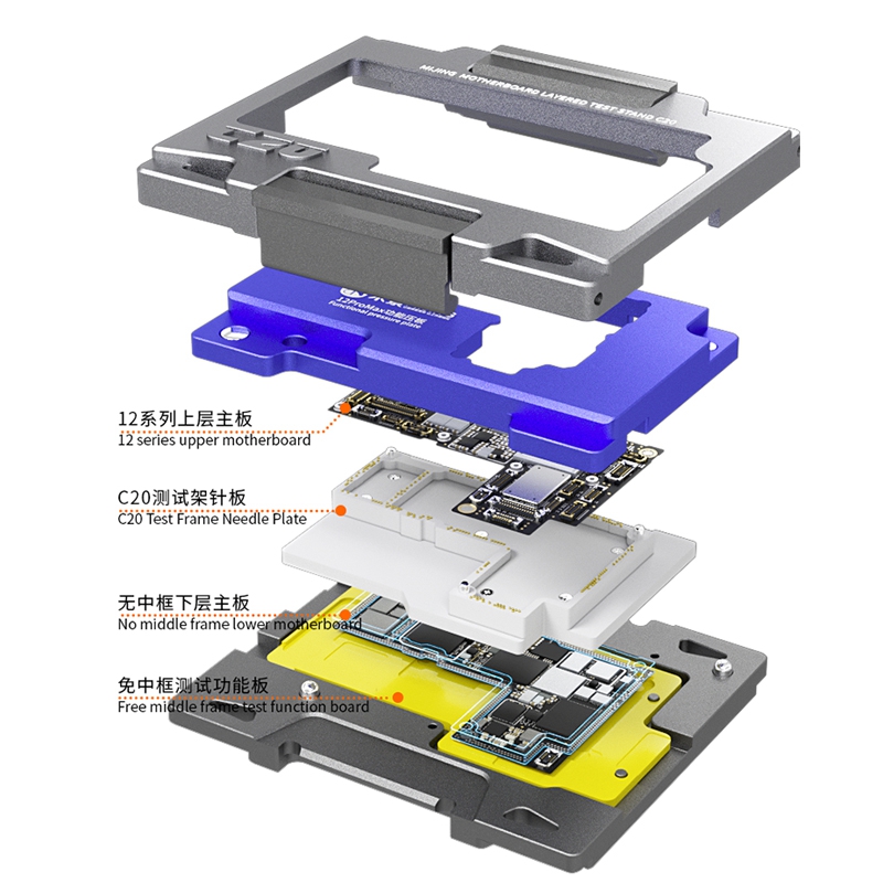 Mijing C17  C20 Z20 Z21 Motherboard Function Testing Layered Test Fixture For Iphone X Xs/xs Max/ 11 12 /11pro/12max Repair