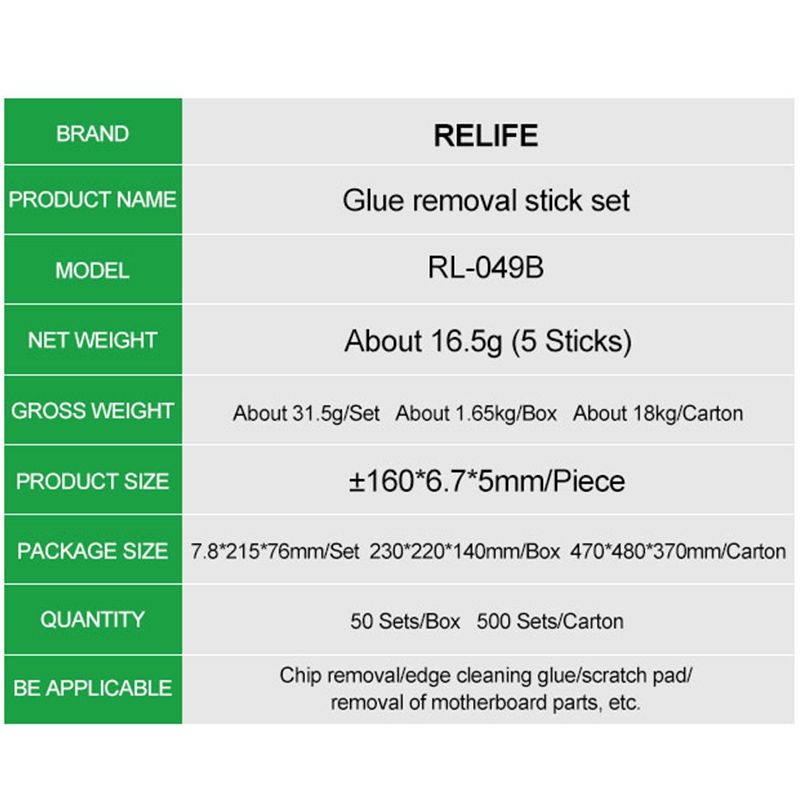 RELIFE RL-049B IC BGA CPU Glue Removal Pry Knife Phone Frame Separation Ultra-Thin Double Head Cutter Degumming Crowbar