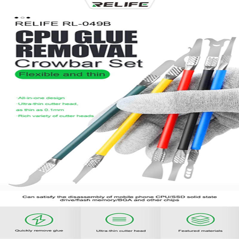RELIFE RL-049B IC BGA CPU Glue Removal Pry Knife Phone Frame Separation Ultra-Thin Double Head Cutter Degumming Crowbar