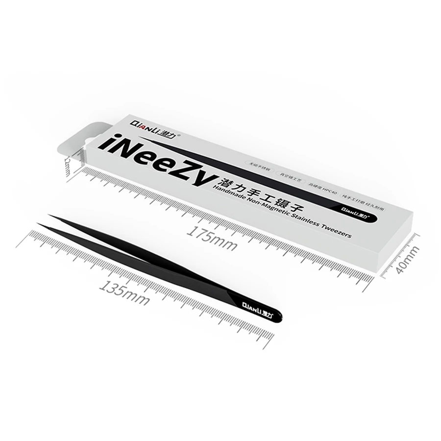 Qianli iNeezy Ultra Fine Tweezers Manual Gringding Non-magnetic Stainless Tweezer BGA Motherboard Micro Forceps for Phone Repair