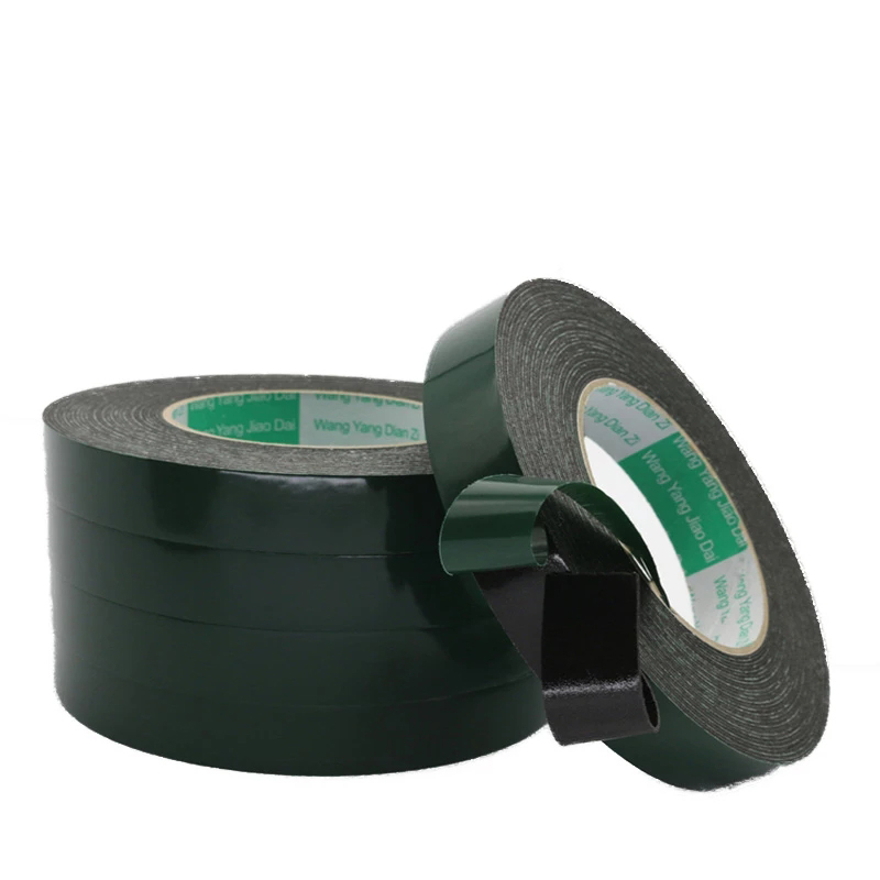 Green Film Double Side Adhesive Foam Cotton Tape for Mounting Fixing Pad Sticky 0.5mm Thickness 30m Length 1-5mm Width