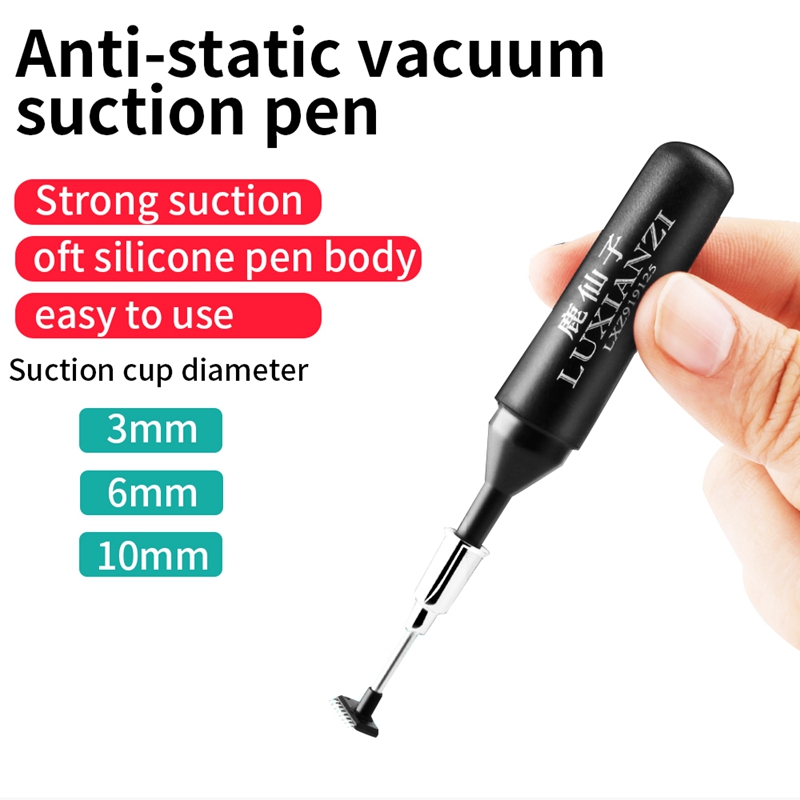 LUXIANZI Solder Desoldering Anti Static Vacuum Sucking Suction Pen IC SMD Picker Pick Up Pickup Hand Tool with 4pcs Suction Tip