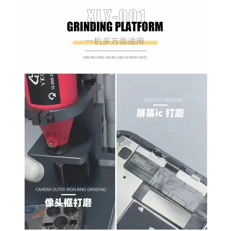G+OCA Pro XLY-001 Multifunctional IC Grinding Platform and Camera Outer Iron Ring Grinding with 5Pcs IC Grinding Head for iPhone 11-13 Pro Max