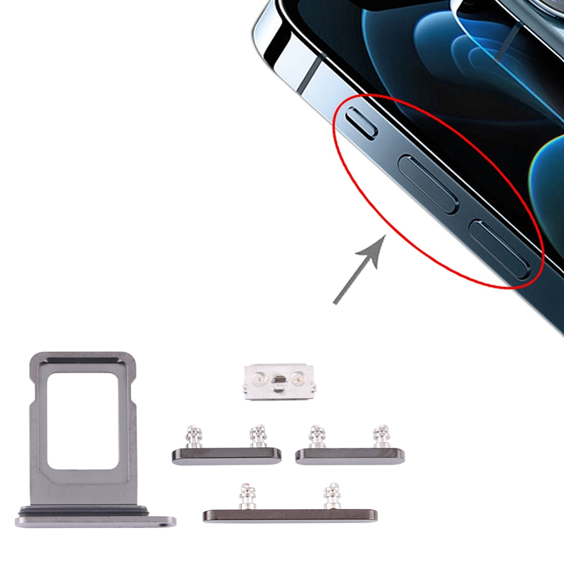 SIM Card Tray + Side Keys for iPhone 12 Pro Max (Graphite)