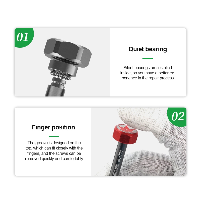 RELIFE RL-728B Screwdriver Philips Y Convex Cross T1 T3 T5 T8 for IPhone Ipad HUAWEI OPPO VIVO Strong Magnetic Adsorption Tools