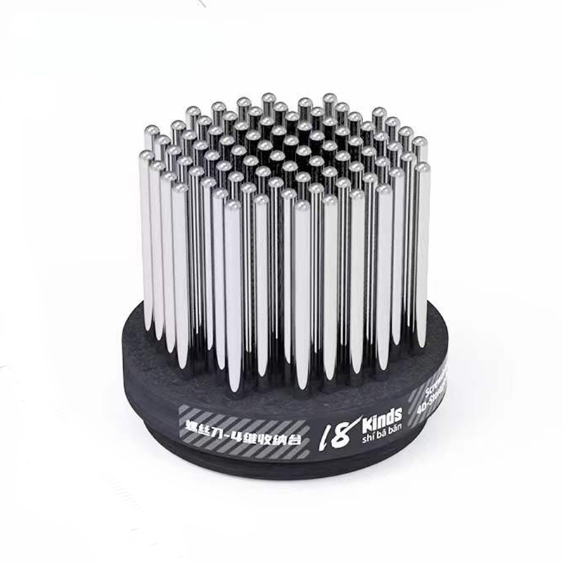 18kinds 4D Screwdriver Tweezers Storage Box Rotatable Stainless Steel Metal Creative Storage and Finishing Boxs