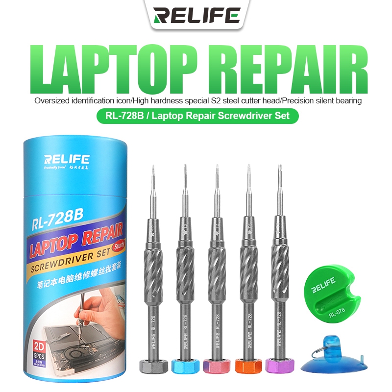 RELIFE RL-728B Screwdriver Philips Y Convex Cross T1 T3 T5 T8 for IPhone Ipad HUAWEI OPPO VIVO Strong Magnetic Adsorption Tools