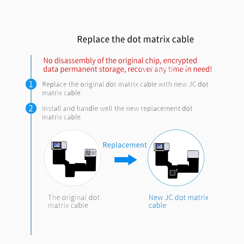 I2C V8I Dot Matrix Flex Dot Projector Cable Programmer for IPhoneX XS XSMAX 11 12 Pro Max IPad A12 Face ID Repair Replacement