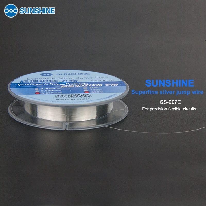 SUNSHINE SS-007E Fly Line Silver Wire 0.007mm Jump Wire Circuit Dedciated Repair Flying Line for Mobile Phone CPU Repair