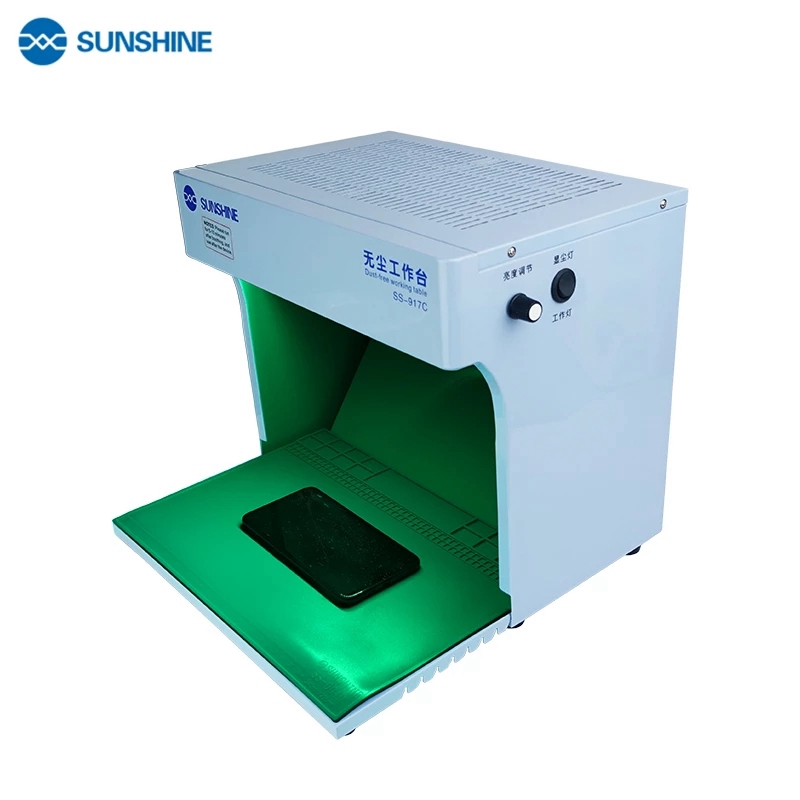 Sunshine SS-917C Dust Free Working Room Anti Dust Bench Adjustable Wind Cleaning Room with Dust Checking Lamp for Phone iPad