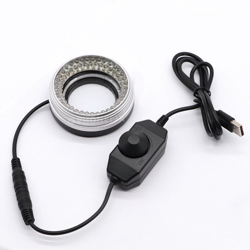 Anti-Dust Smoke Lens 72pcs LED Ring Lamp USB Charging Microscope White Light Lamp for Stereo Microscope Shadow Less Ring Light