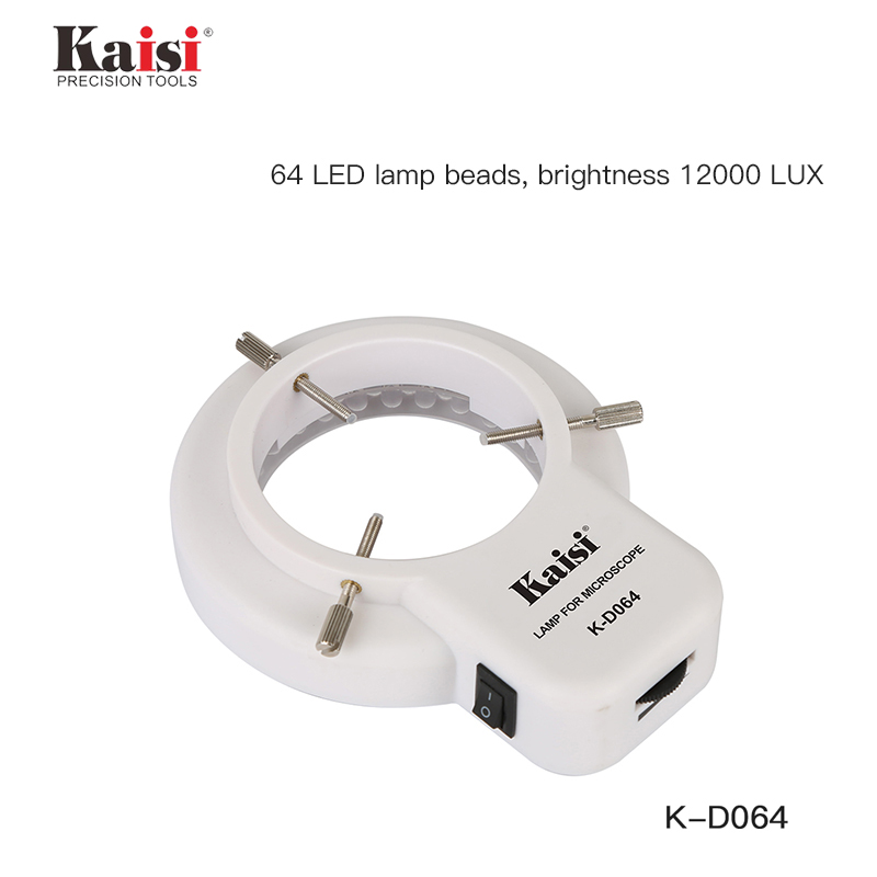Kaisi High Quality 56/64/72/144 LED Adjustable Ring Light Illuminator Lamp for STEREO ZOOM Microscope Available
