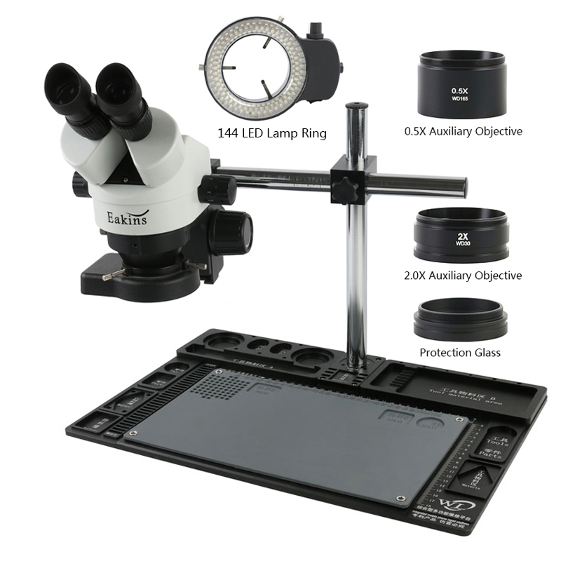 3.5X - 90X Continuous Zoom Binocular Microscope Stereo Microscope + Big Multifunction Aluminum Alloy Stand For PCB Soldering