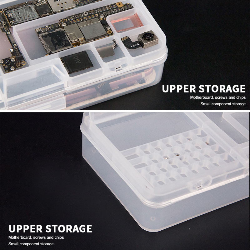 10Pcs/Lot Storage Box for iPhone LCD Screen Motherboard IC Chips Component Screws Organizer Container Repair Tools Mobile Phones