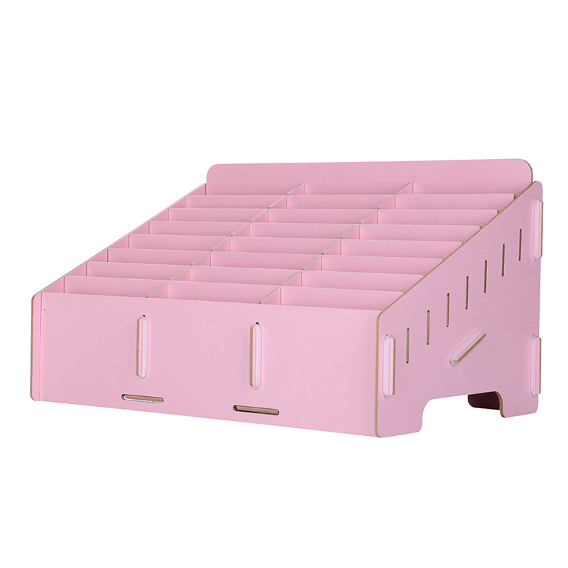 24 Grid Multifunctional Mobile Phone Repair Tools Pink Box Motherboard Accessories Wooden Storage Box