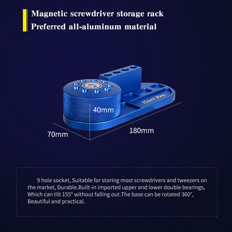 Mechanic 360° Rotating Base Storage Rack Screwdriver Tweezers Screw Magnetic Storage box Phone Repair Accessories Rack