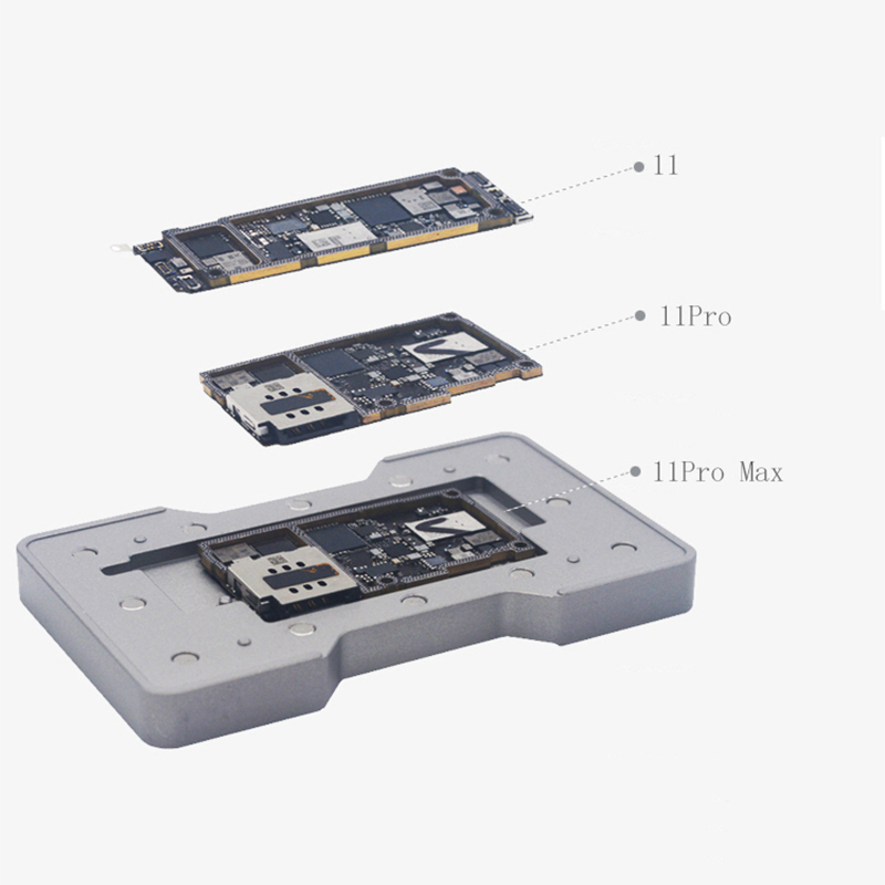 6 in 1 Mainboard Middle Layer BGA Reballing Stencil Kit for iPhone X/XS/MAX/11/11 Pro/11Pro Max Logic Board Plant Tin Platform