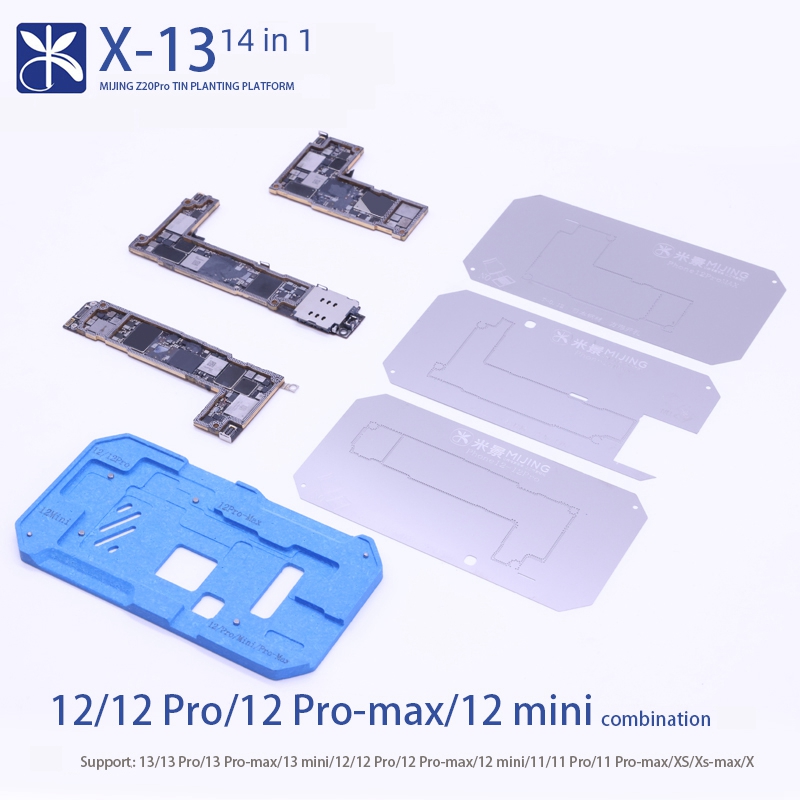 MiJing 14 IN 1 Middle Frame Reballing Platform For iPhone 13 12Mini 11 Pro Max XS X Motherboard Planting Tin Repair Tools