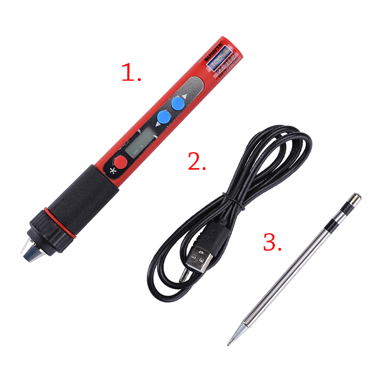 5V 10W Portable USB Soldering Iron LCD Digital Adjustable Temperature Soldering Gun BAG Welding Rework Repair Tool