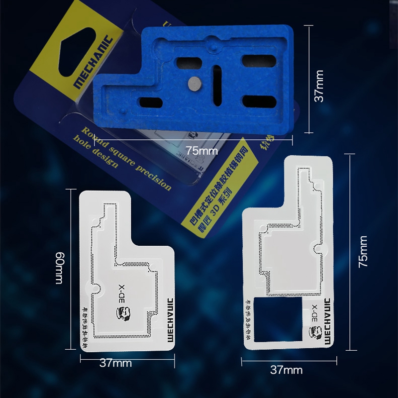 MECHANIC 3D BGA Stencil Solder Template for iPhone X Middle Layer Motherboard BGA Reballing Plate Stencils Kit