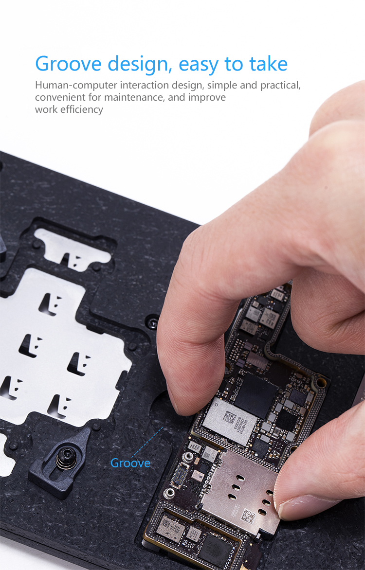 QIANLI 6 in 1 Motherboard Desoldering Repair Platform for iPhone X/XS MAX/11Pro MAX Logic Board IC Chip CPU Glue Removal Fixture