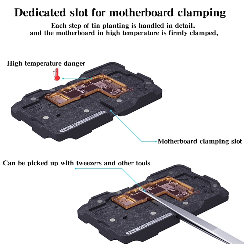 Qianli 10 IN 1 Middle Layer Frame BGA Reballing Stencil Planting Tin Platform For iPhone X XS MAX 11Pro Max 12Pro Max 12 Mini