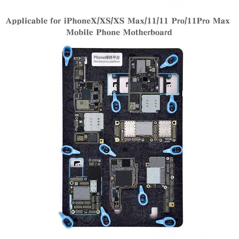 Qianli 6 in 1 BGA Reballing Platform PCB Holder for iPhone X/XS/XS MAX/11/11Pro/11 Pro MAX Motherboard Planting Tin With Black Stencil