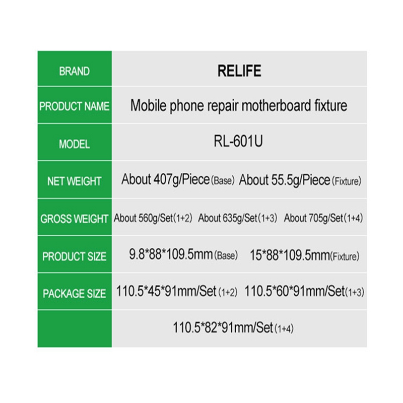 RL-601U Mobile Phone Motherboard Repair Fixture for iPhone X XS Max 11Pro 12 Mini 12Pro Max CPU IC Chip Removal Rework Tools